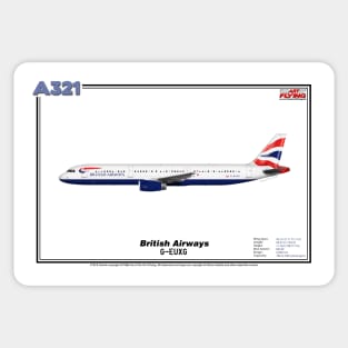 Airbus A321 - British Airways (Art Print) Sticker